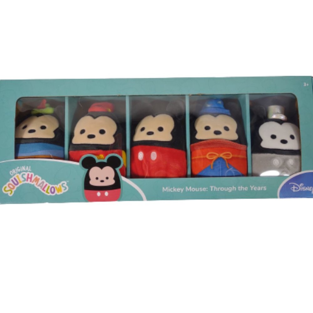 Squishmallows Disney Mickey Mouse: Through the Years Set of 5 NEW 3+ Plush